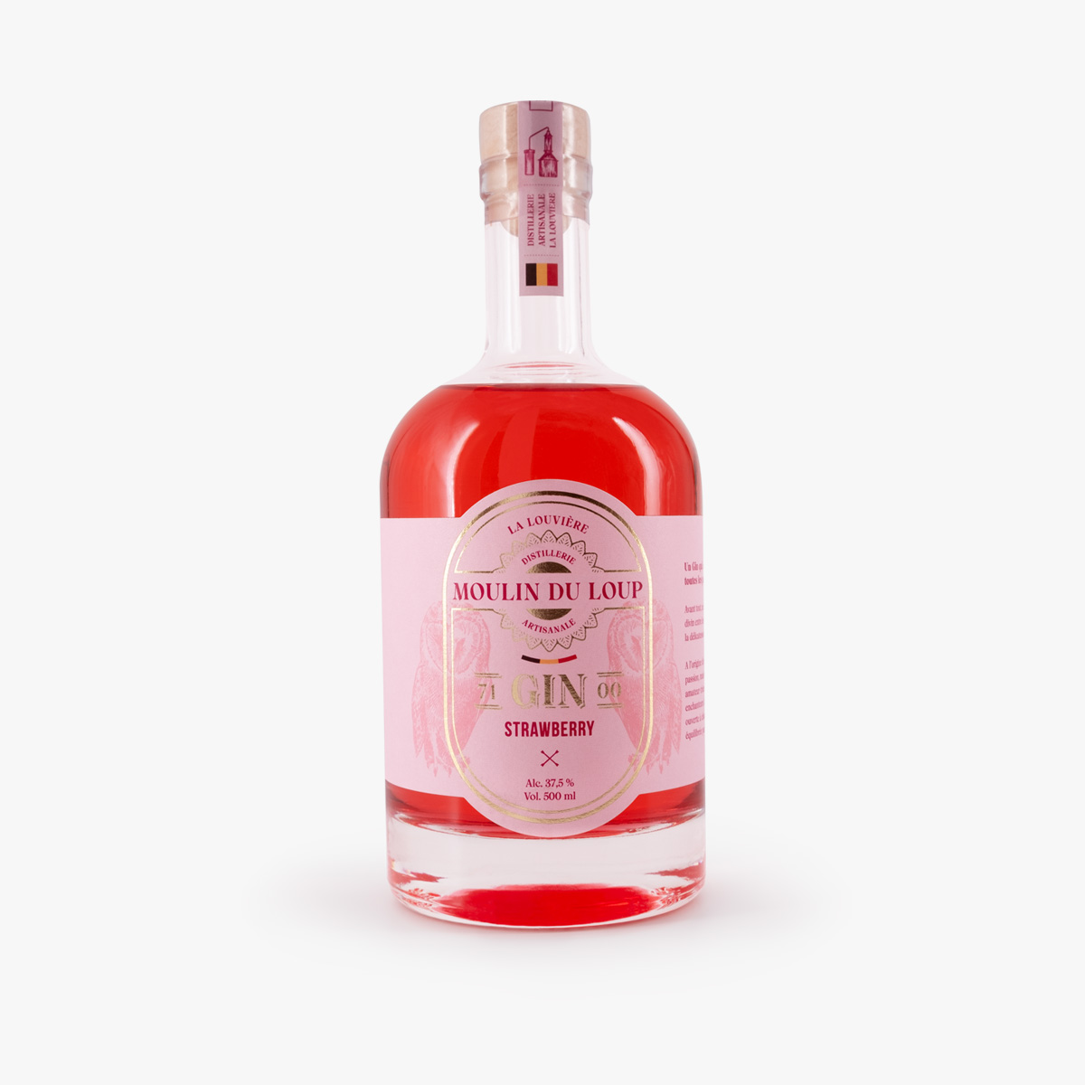 Gin fraise étiquette face